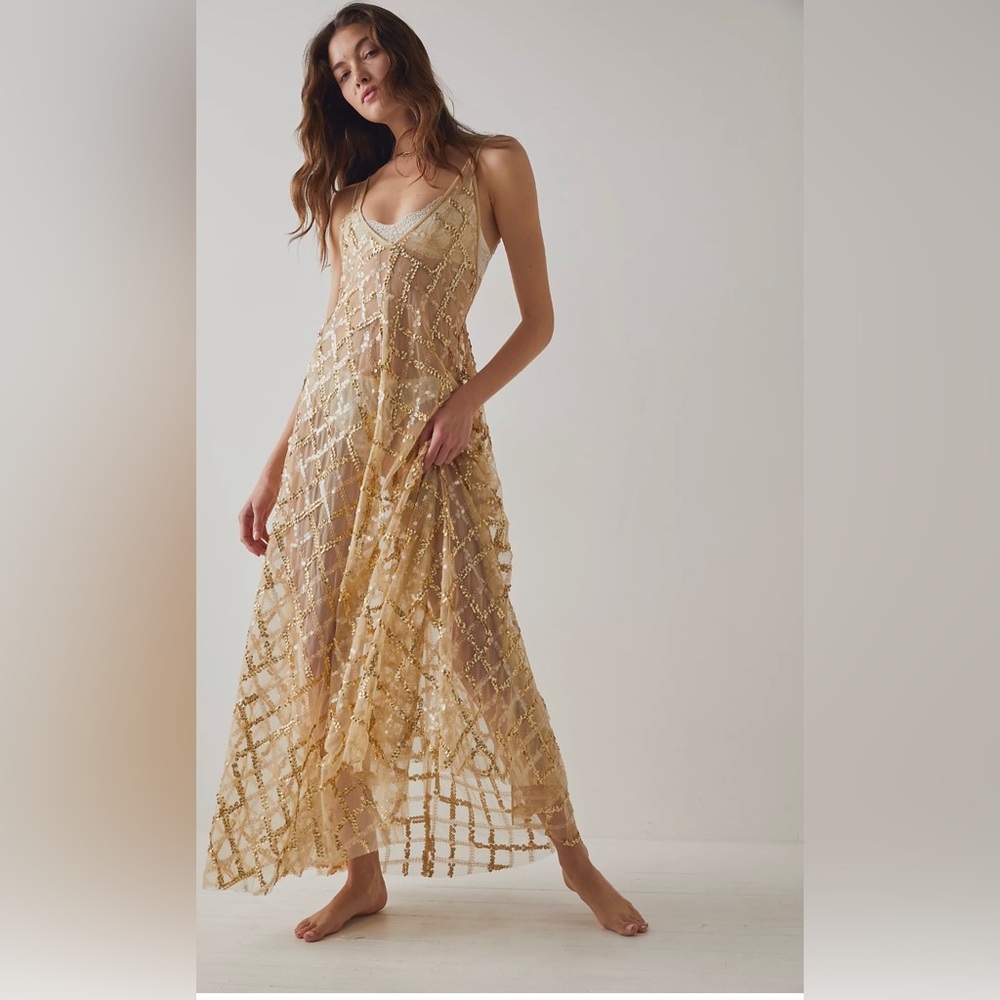 NWT Free People Intimately All Bling Slip Dress